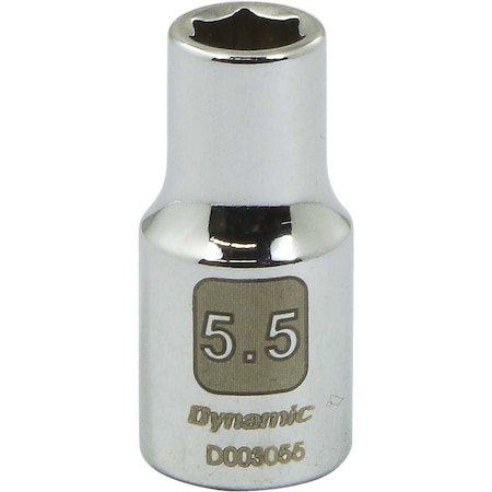 Dynamic 1/4" Drive, 5.5mm Metric Socket, 6 Points D003055